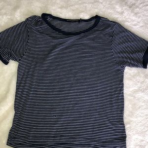 Cropped striped t shirt